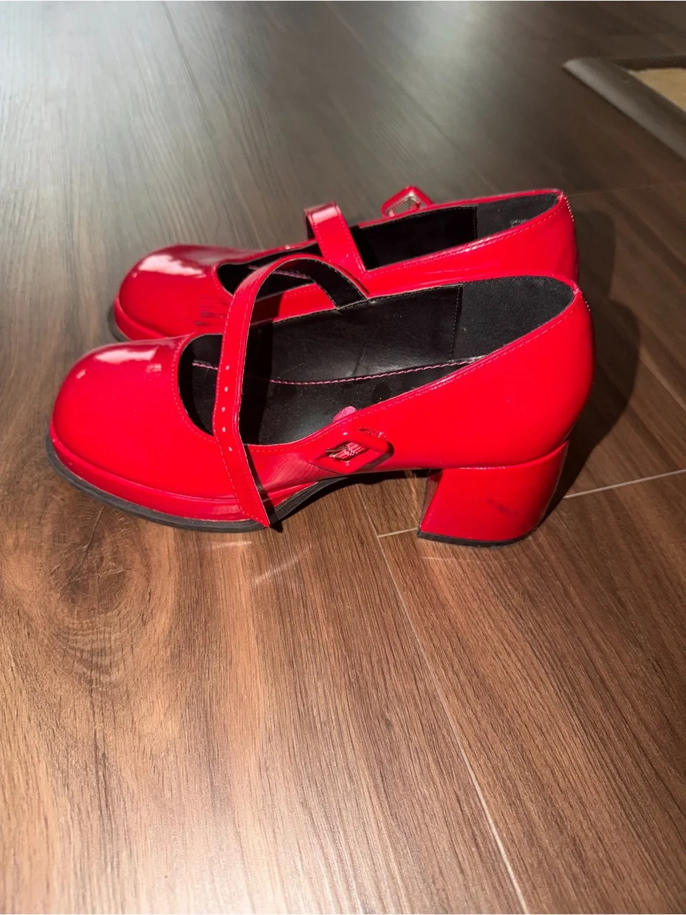 Steve Madden Girls Red Patent Mary Jane Shoes with Buckle Strap